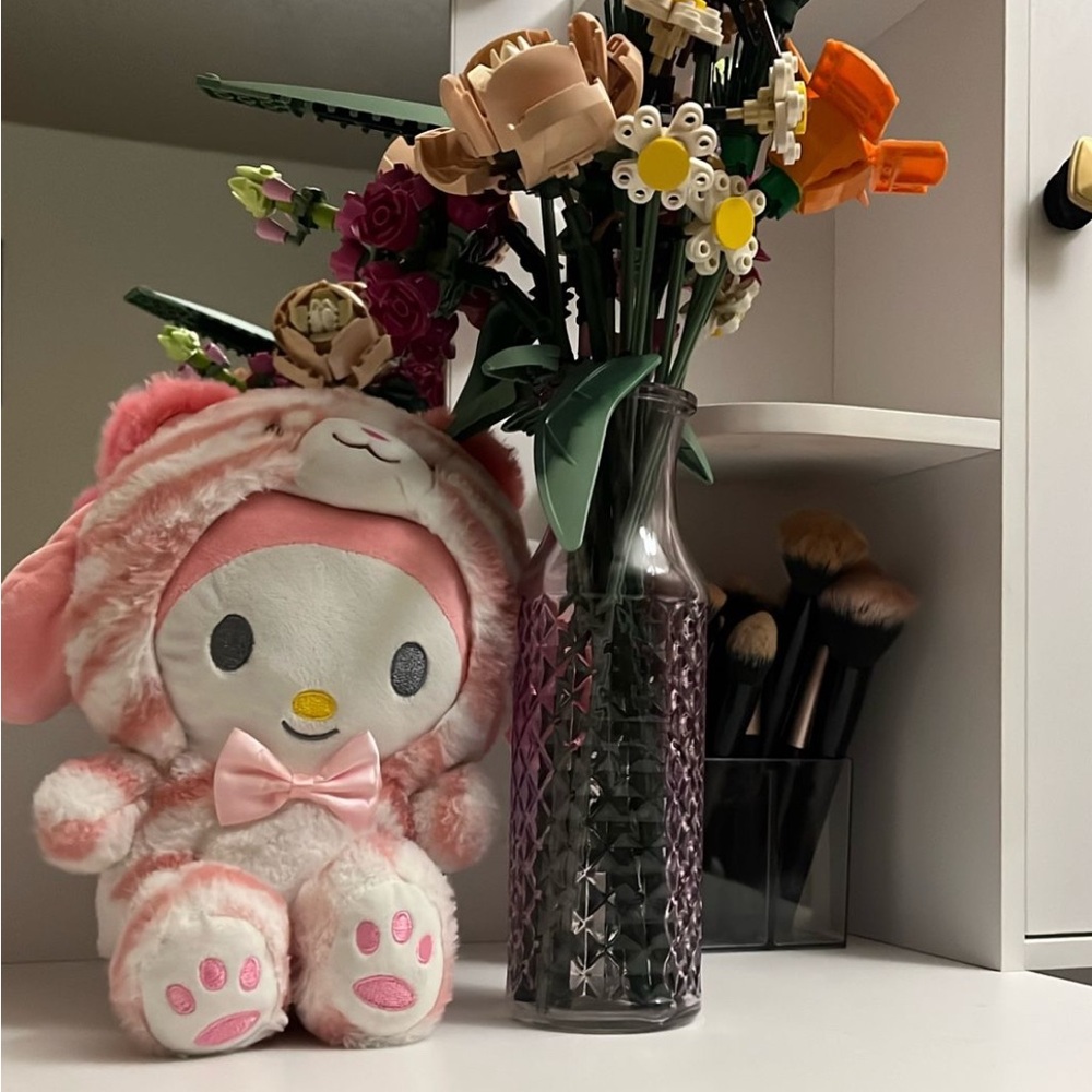 Pink and White Plush Toy